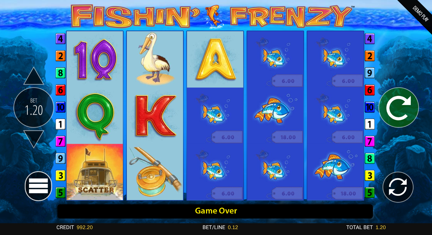 Fishin' Frenzy reel grid preview