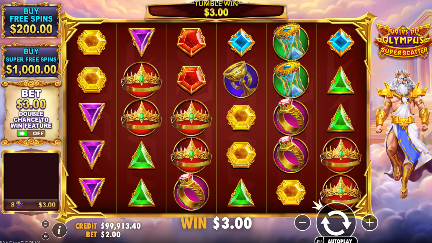 Main reels image of Gates of Olympus Super Scatter