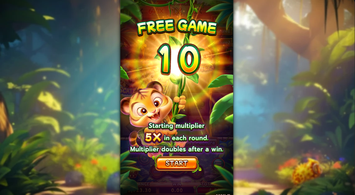 feature start screen with tiger cub