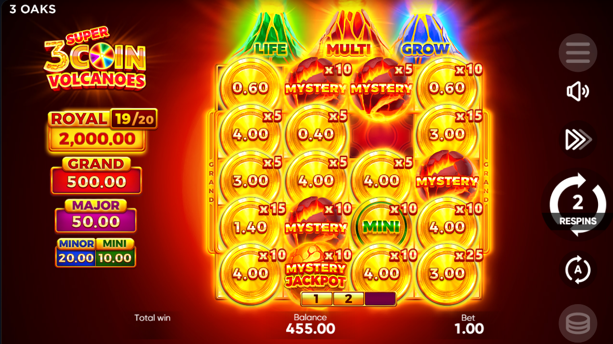 3 super coin volcanoes bonus buy