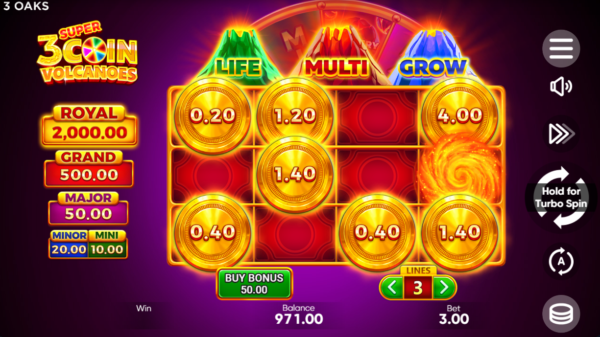 3 Super Coin Volcanoes