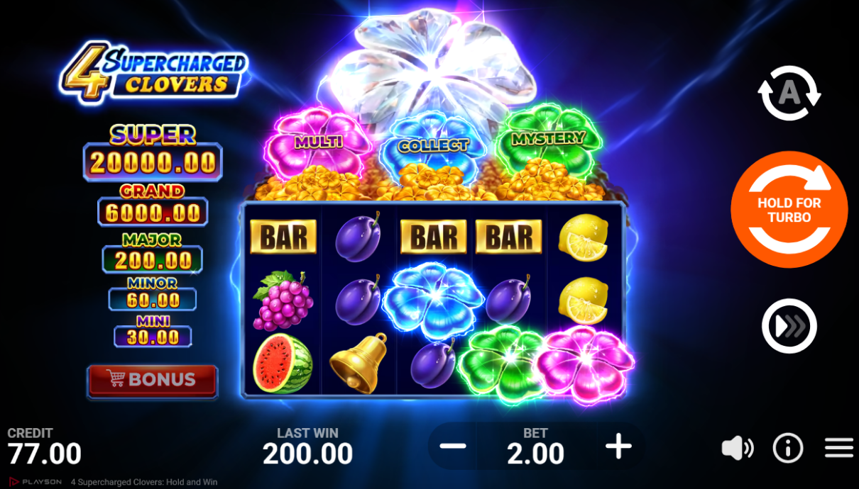 4 Supercharged Clovers: Hold and Win