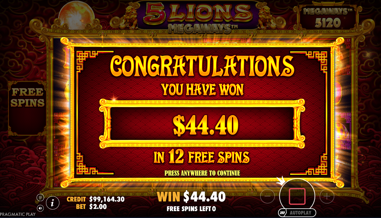 free-spin-result-screen