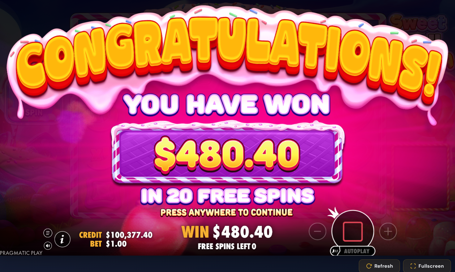 Our demo mode result was a 480x win