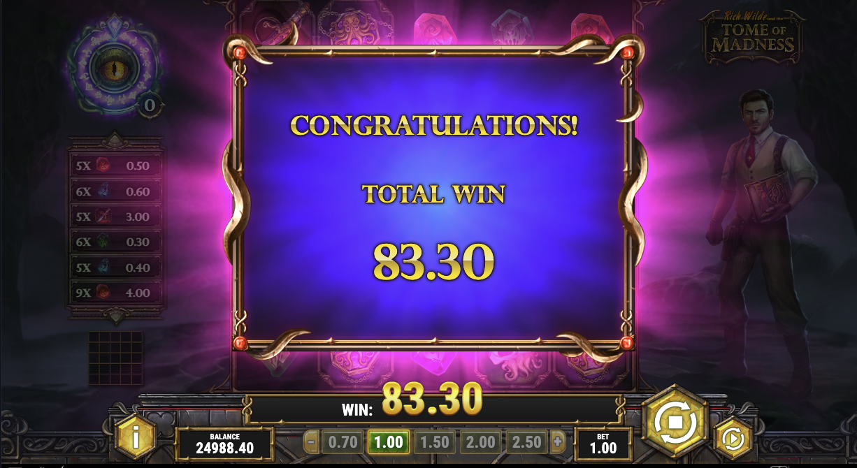 A juicy 83x win in demo play