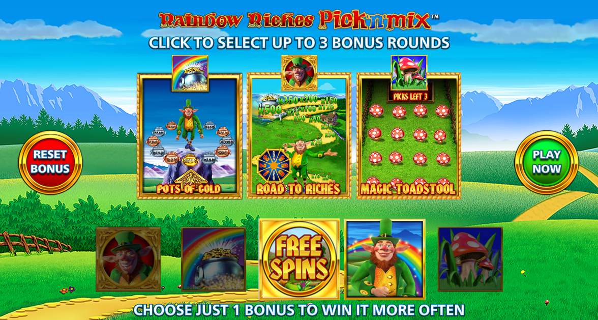 bonus selection screen showing five available bonus rounds