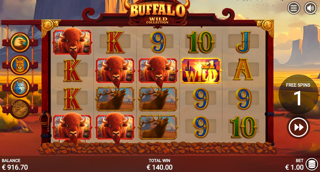 free spins round showing progress bar