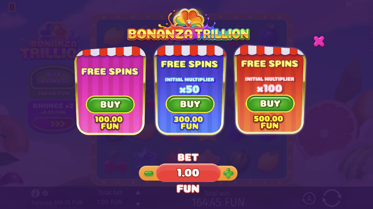 Bonus purchase option showing costs
