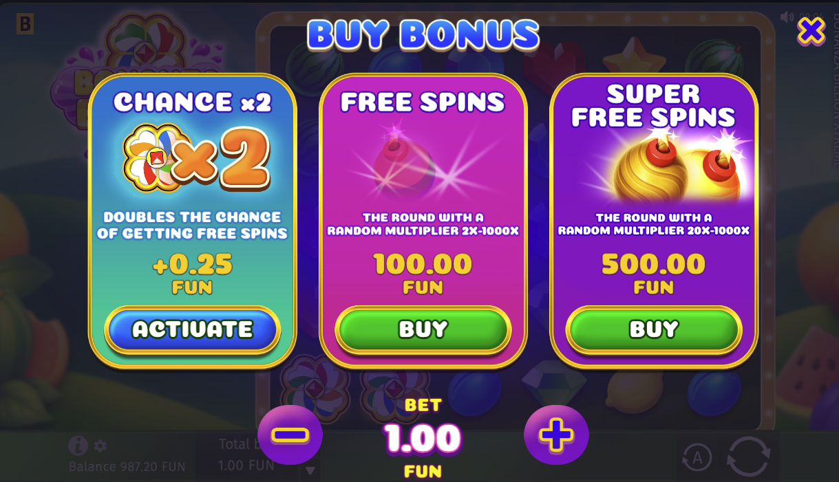 Bonus buy options