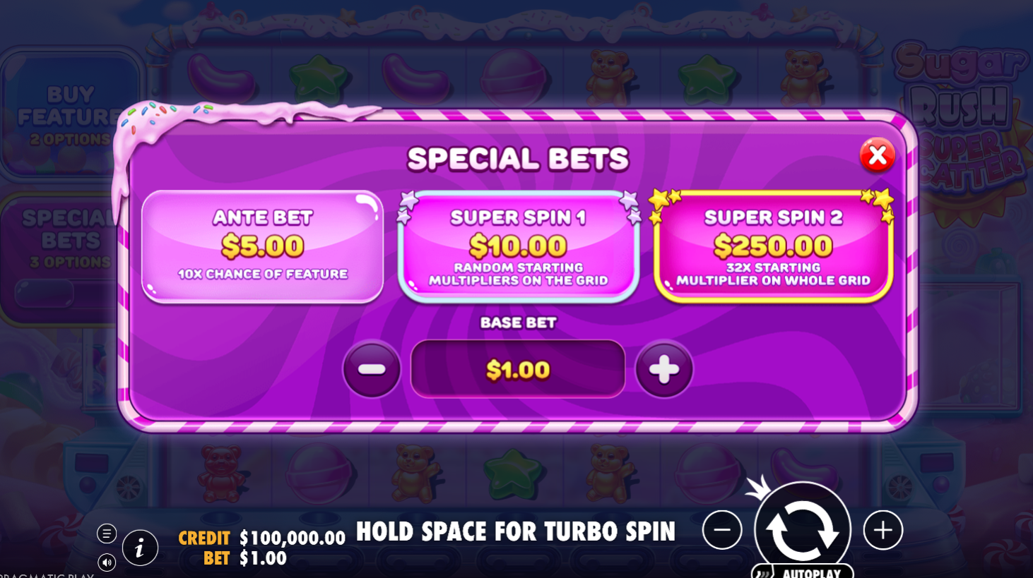 Buy Super Spins option