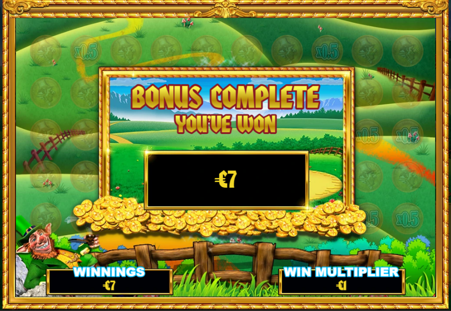Cash Crop bonus result screen