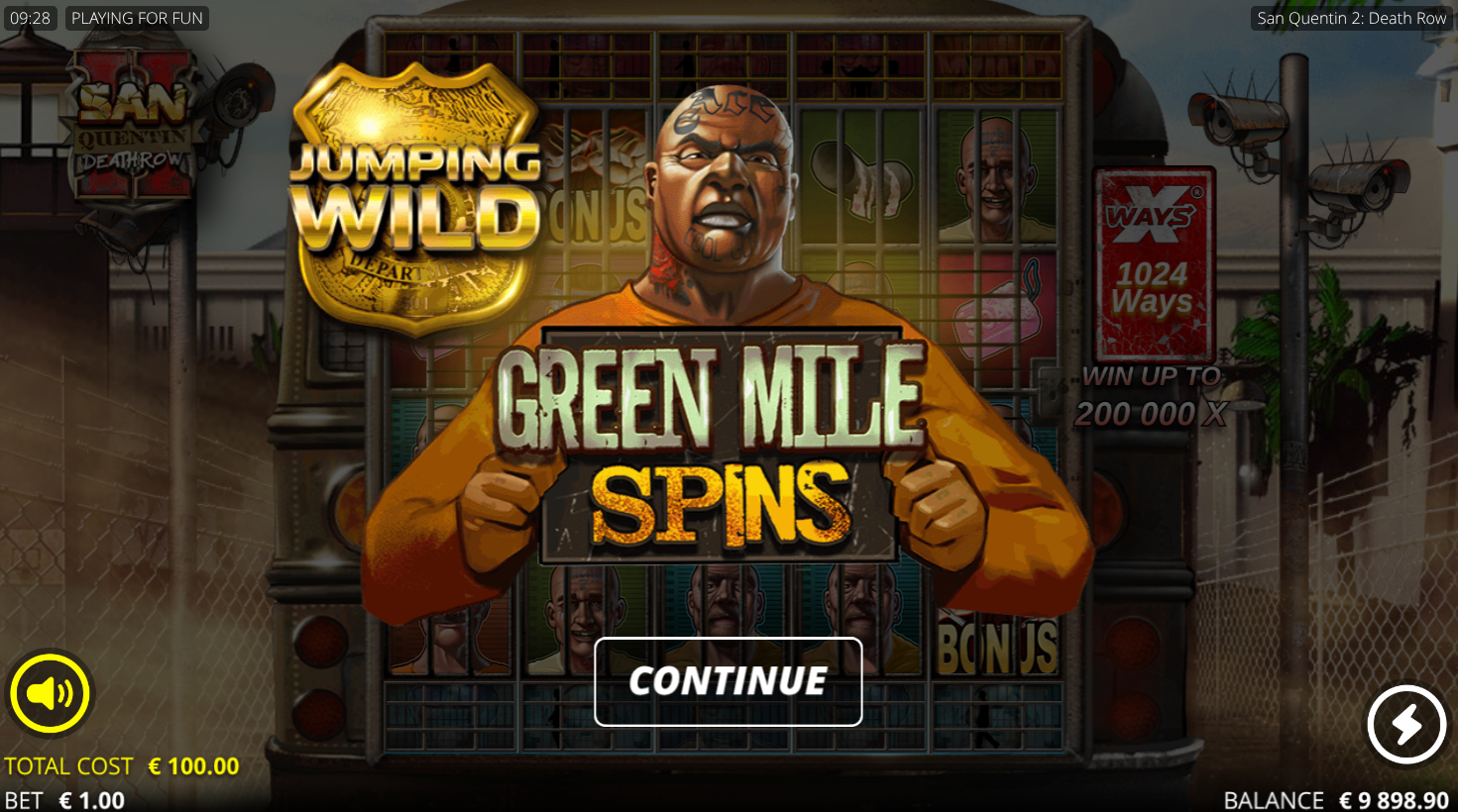 Green Mile Spins feature