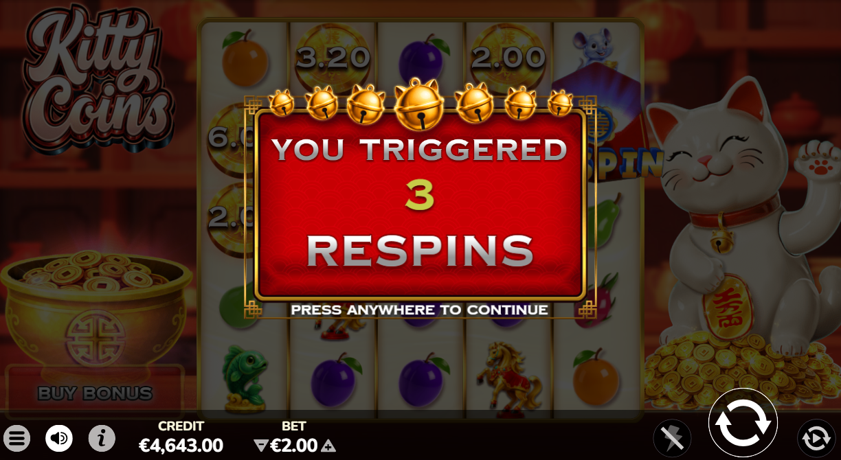 respin bonus trigger