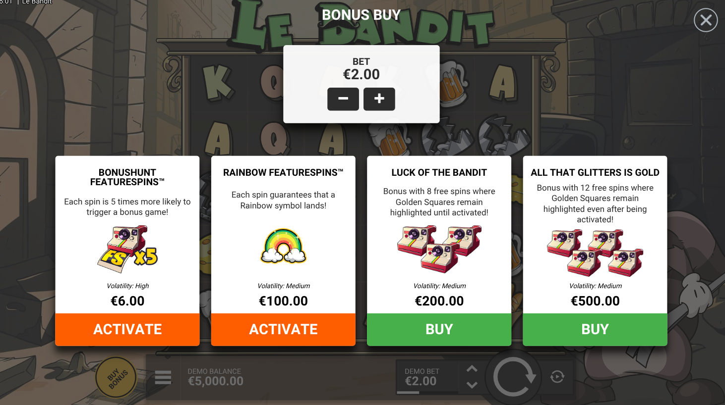 Feature purchase options