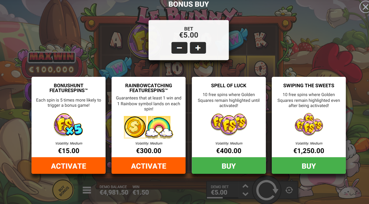 bonus feature options