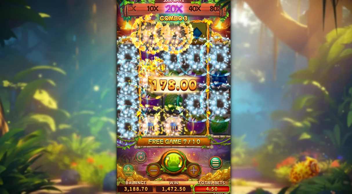 Jungle Bang Bang free game showing 20x multiplier