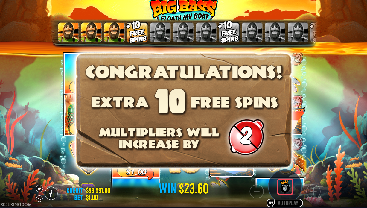 ig Bass Floats My Boat slot retrigger screen