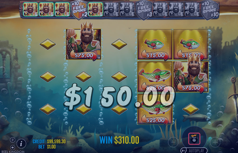 Two Fisherman Wilds collecting simultaneously in Big Bass Secrets of the Golden Lake Golden