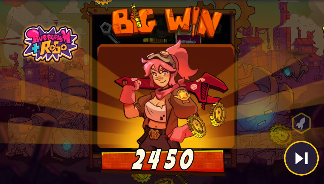 Bubblegum and Robo Big Win screen