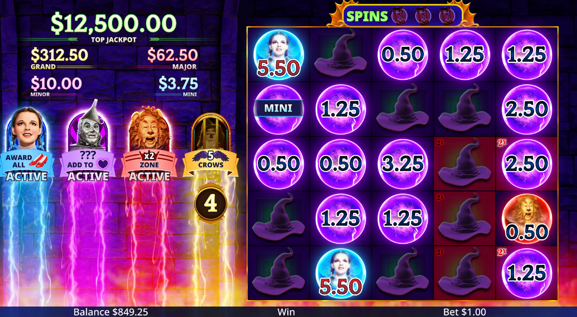 Wizard of Oz Hold N Spin mid round