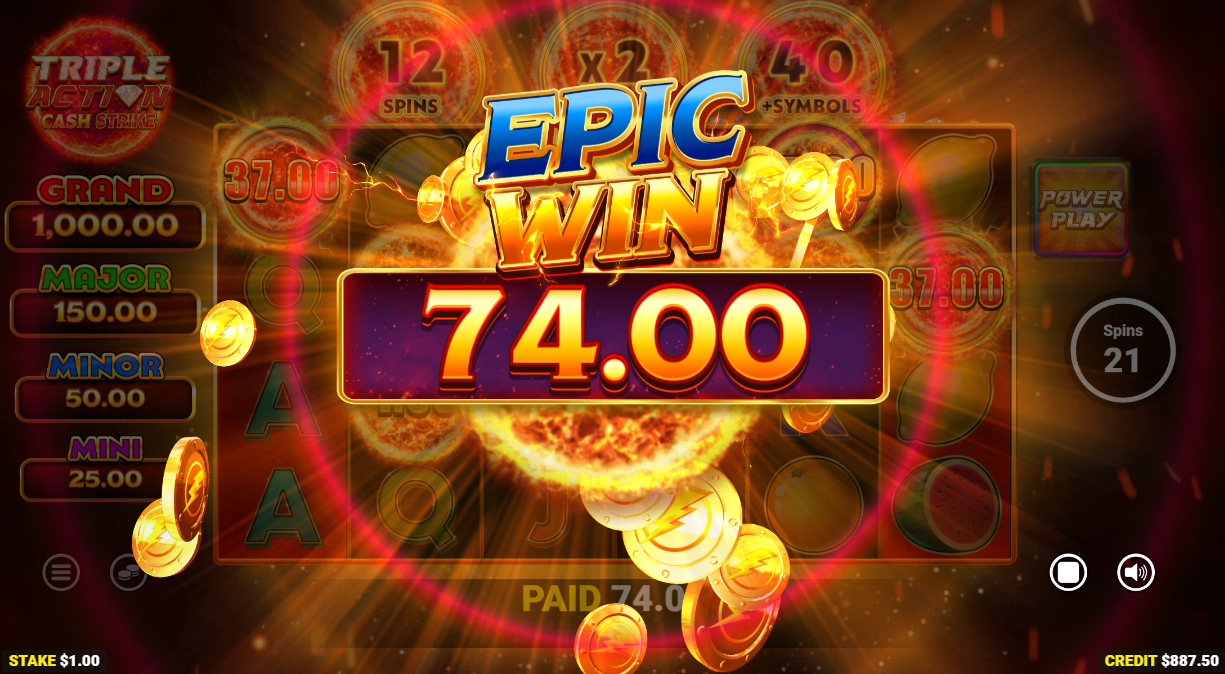Triple Action Cash Strike Win