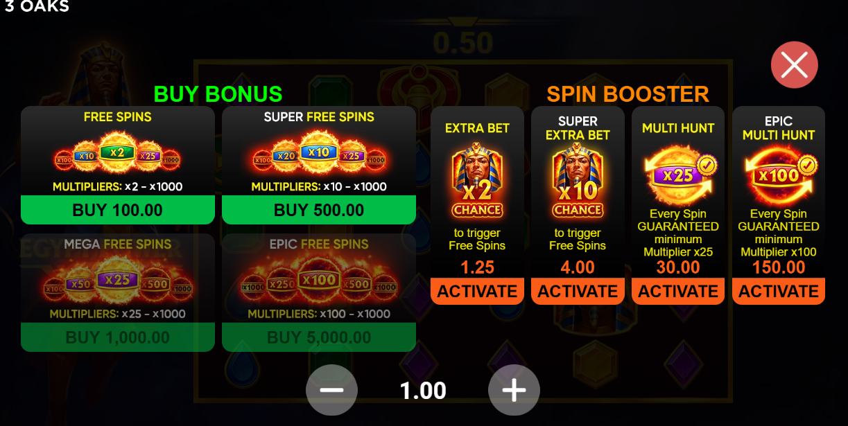 Bonus Buy Shop in Egypt Power x1000