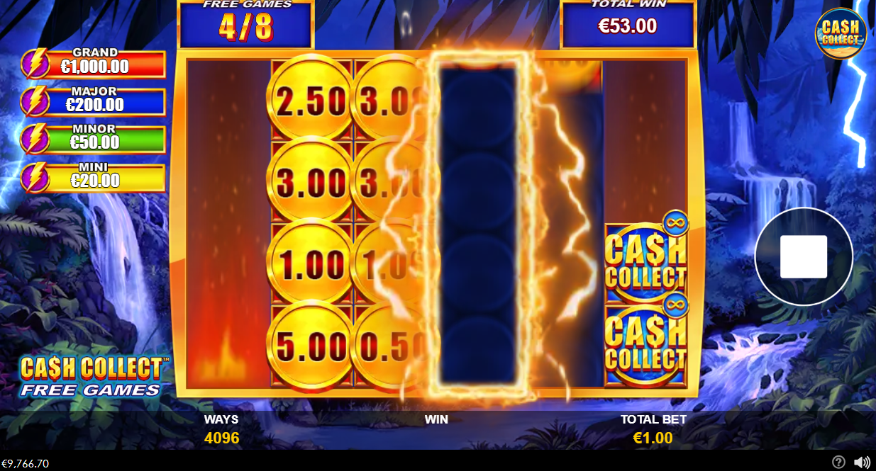 free games showing locked Cash Collect symbols