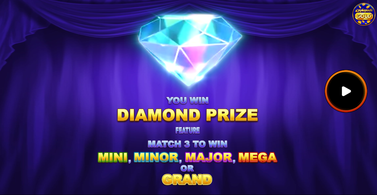 Gold Trio Jackpot Diamond Prize Feature screen