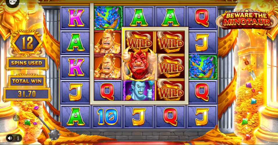 Beware the Minotaur bonus spins conclusion after 12 spins