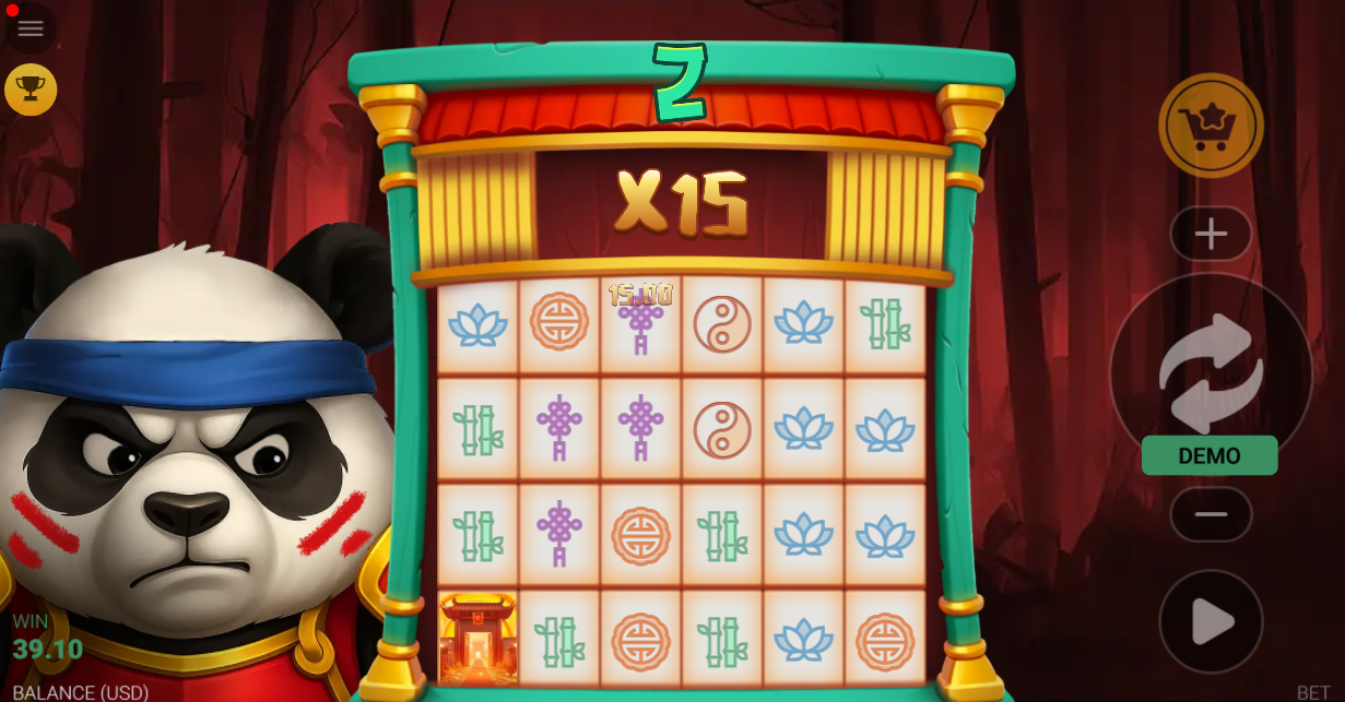 free spins round showing a x15 cascade multiplier