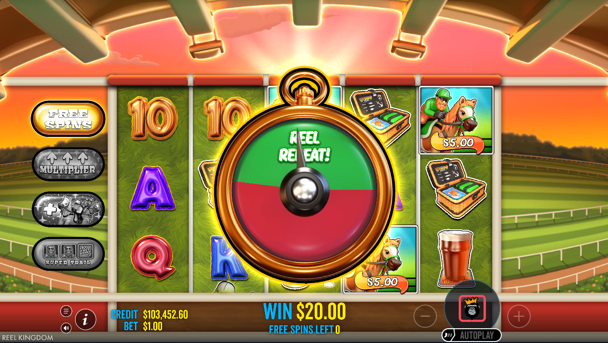 Raceday Reel Repeat feature