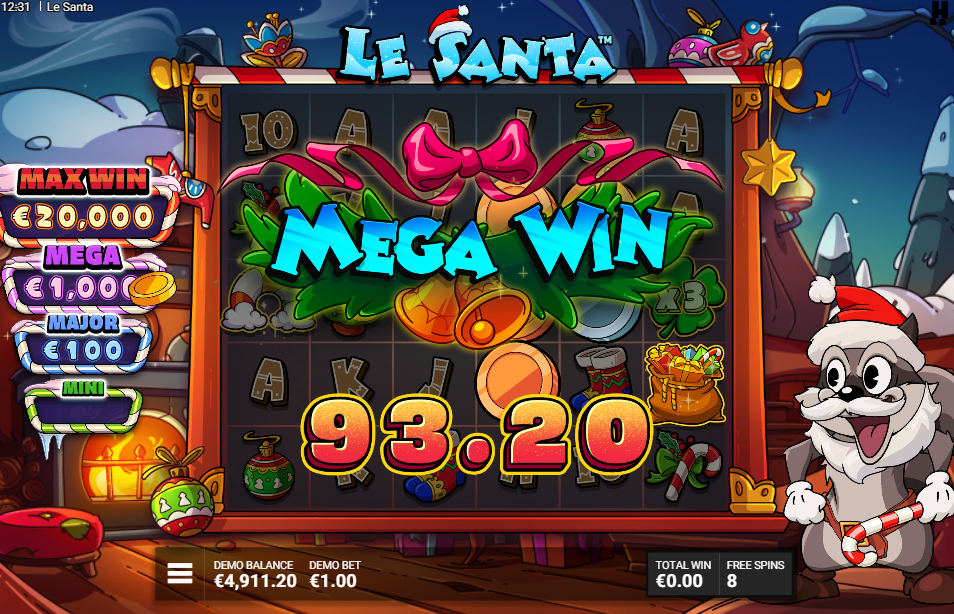 Le Santa slot Mega Win