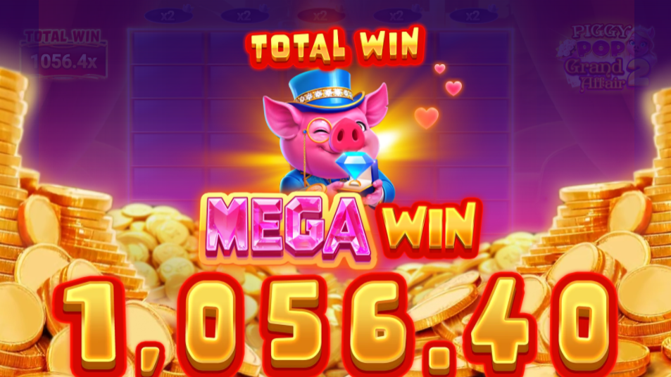 Piggy Pop Grand Affair 2 1056x Mega Win result