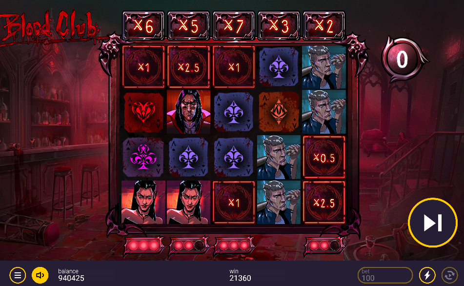 Blood Club random free spins result