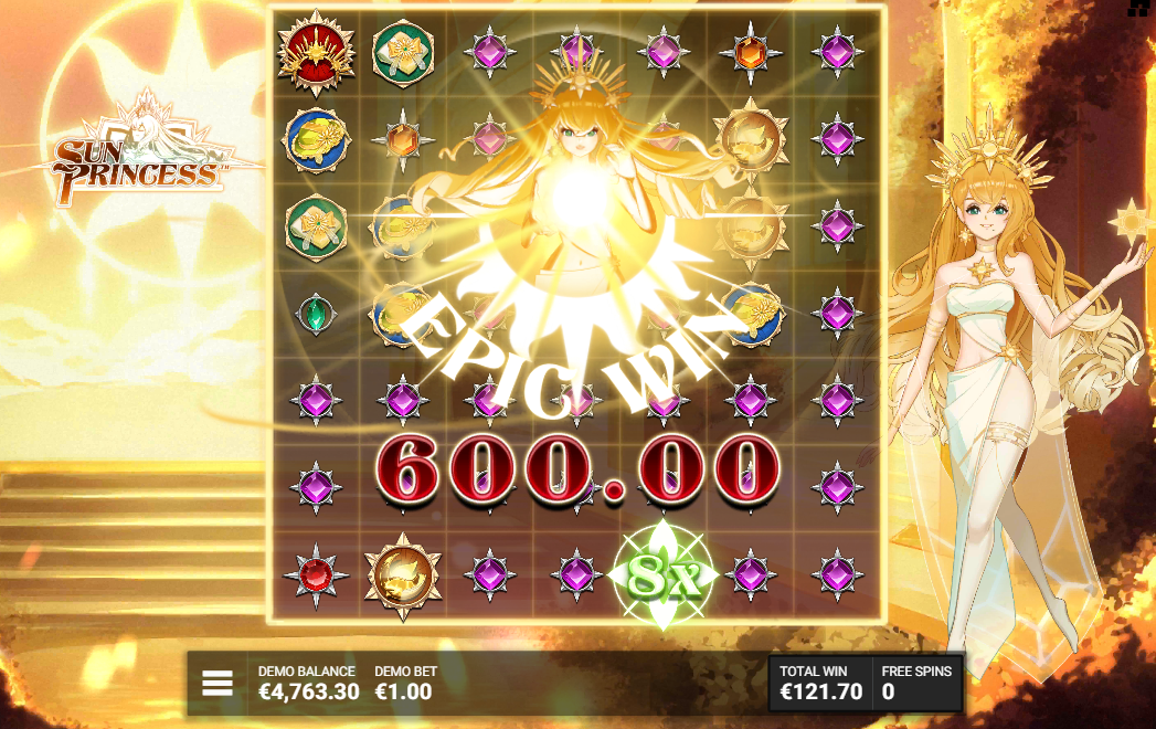 A €600 win from Sunfire Palace bonus