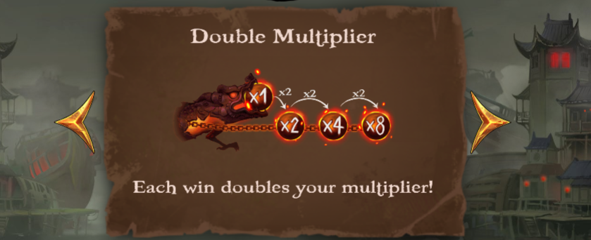 Double Multiplier feature explanation in Barbarossa Dragon Empire