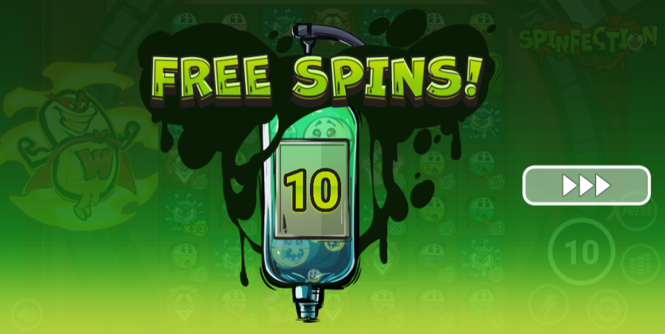 10 bonus spins awarded