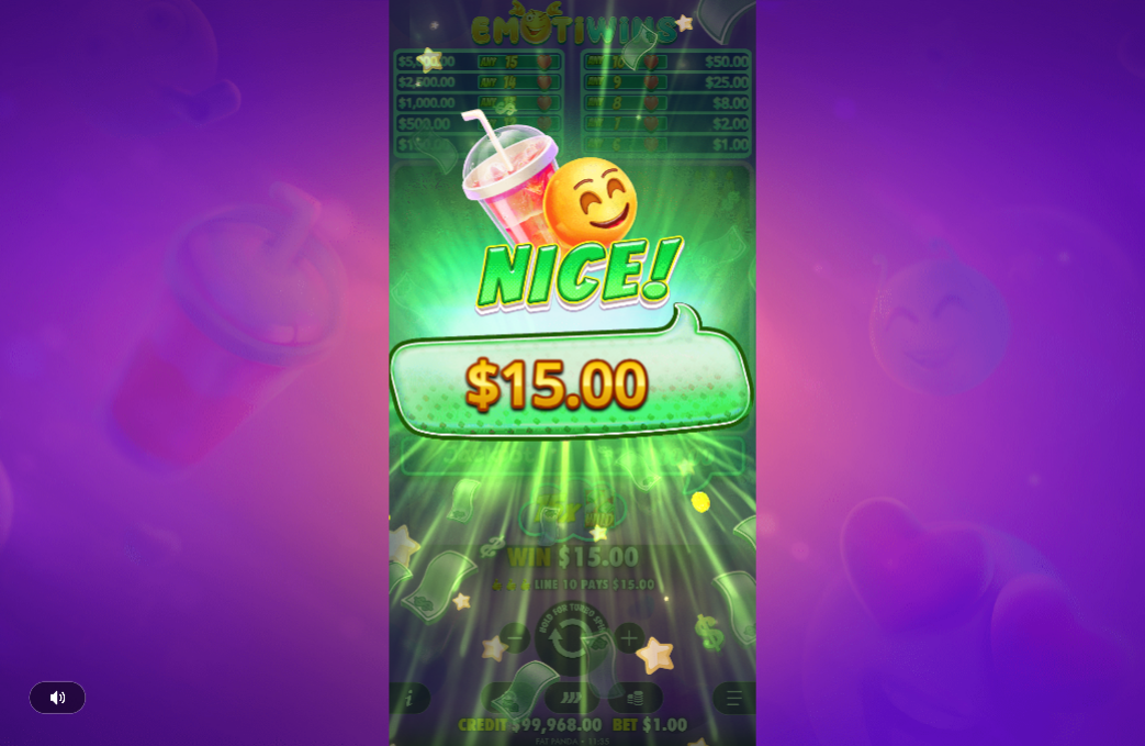 Emotiwins slot win notification