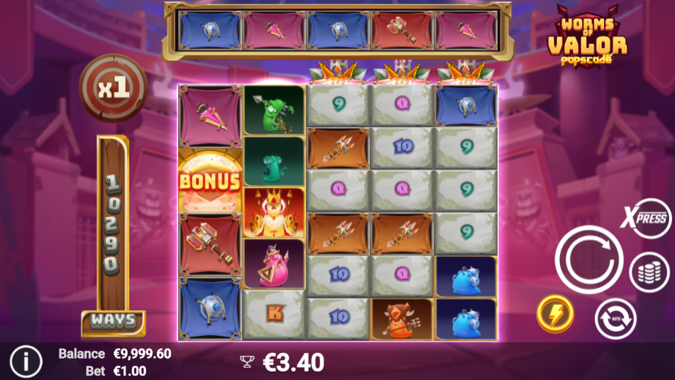 base game showing Popscade reels