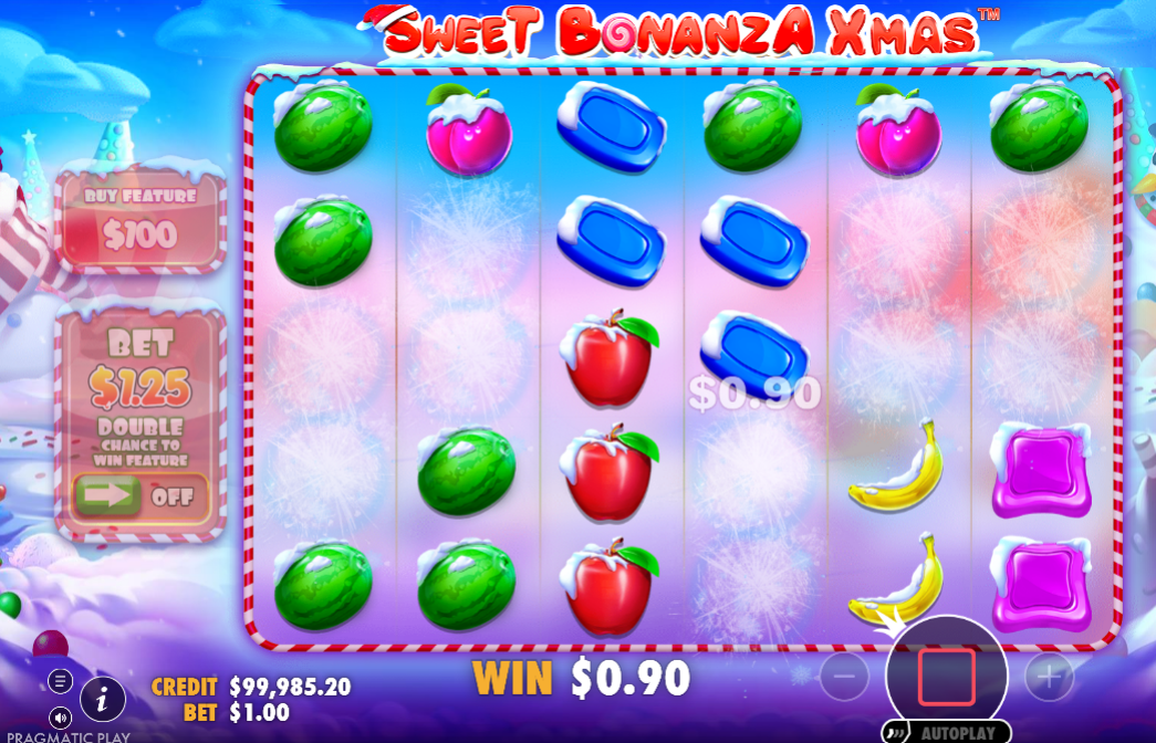 Sweet Bonanza Xmas snowflake tumble
