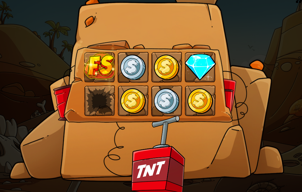 Le Digger gamble feature showing TNT plunger