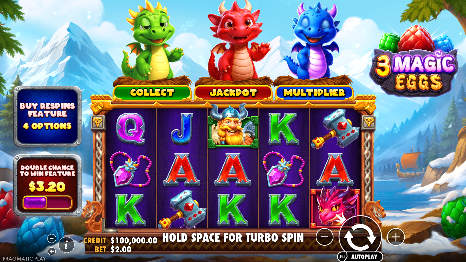 3 Magic Eggs slot base game