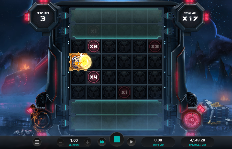 Bought Money Cart round with a persistent Adjacent Collector active and three spins left.
