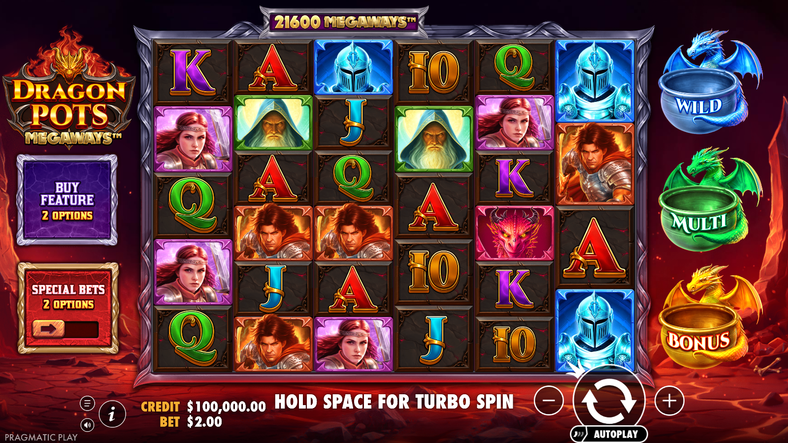 Dragon Pots Megaways slot base game