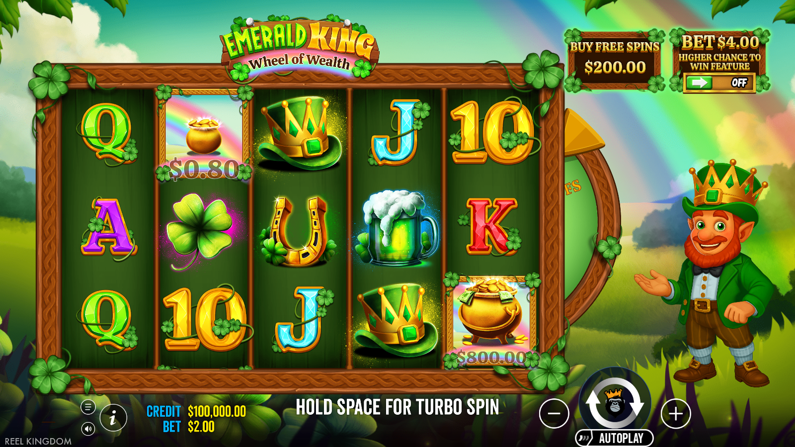 Emerald King Wheel of Wealth slot base game