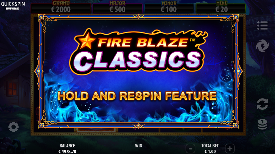 Fire Blaze respin trigger screen