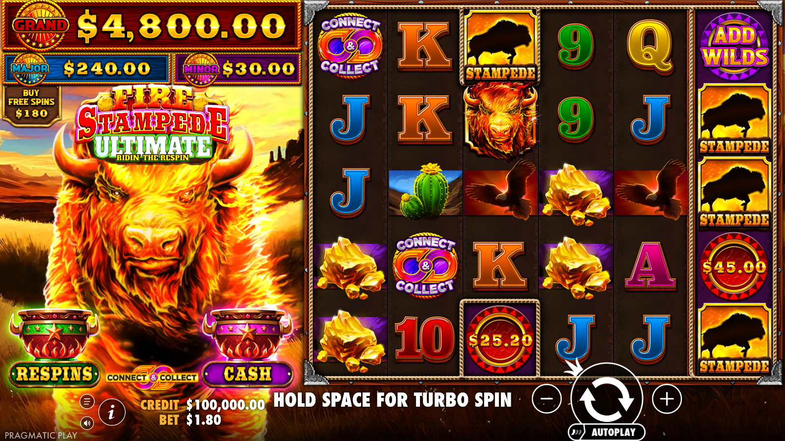 Fire Stampede Ultimate slot base game