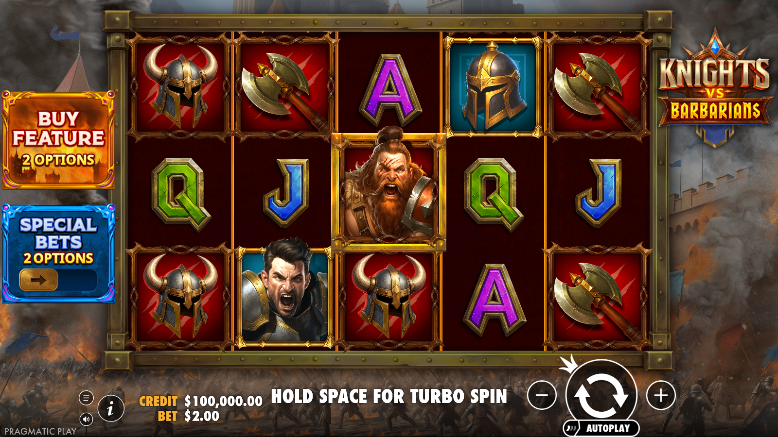 Knights vs Barbarians slot base game