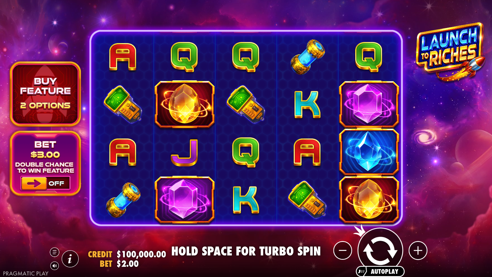 Launch to Riches slot base game