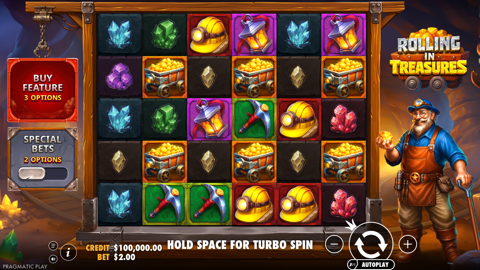 Rolling in Treasures slot base game